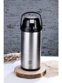 CKR2009 4.5 Lt Çift Katlı Paslanmaz Çelik Pompalı Termos - Siyah - 1