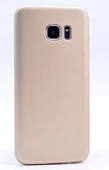 Samsung Galaxy S6 Edge Kılıf Esnek Premier Silikon Kapak Gold - 1