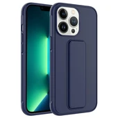 iPhone 14 Pro Kılıf Şık ve Stantlı QStand Premium Kapak Lacivert - 1