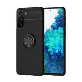 Samsung Galaxy S21 Plus Ultra Koruma Sağlayan Stant Özellikli Yüzüklü Ravel Silikon Kılıf Siyah - 1