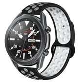 TechnoGuru  Xiaomi Amazfit Pace Delikli Suya Dayanıklı Silikon Kordon KRD02  Siyah Beyaz - 1