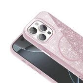 iPhone 15 Pro Kılıf Magsafeli ve Parlak Simli Okso Premium Sert Silikon Kapak Gold - 3