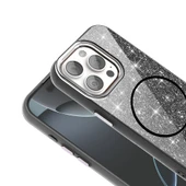 iPhone 15 Pro Kılıf Magsafeli ve Parlak Simli Okso Premium Sert Silikon Kapak Gold - 2