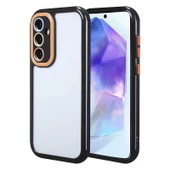 Samsung Galaxy A55 Kılıf Kamera Korumalı Renkli Kenar ve Çerçeve Tasarımlı Vitamin Kapak Siyah - 1