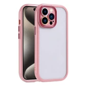 iPhone 15 Pro Max Kılıf Kamera Korumalı Renkli Kenar ve Çerçeve Tasarımlı Vitamin Kapak Mürdüm - 1