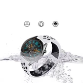 TechnoGuru  Huawei Watch GT 3 46mm Çift Renkli Esnek Delikli Silikon Kordon KRD10  Siyah Gri - 3