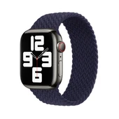 TechnoGuru  Apple Watch 38mm Tek Parça Small Beden Örgü Tasarımlı Kordon KRD32  Gece Mavisi - 1