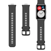 TechnoGuru  Huawei Watch Fit Esnek Yapılı Ayarlanabilir Soft Silikon Kordon KRD43  Sarı - 3