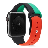 TechnoGuru  Apple Watch Ultra 49mm Çok Renkli Şık Esnek Silikon Kordon KRD39  Siyah - 1