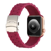 TechnoGuru  Apple Watch 40mm Kordon Metal Tokalı Ayarlanabilir Yapılı Soft Silikon KRD72  Lacivert - 3