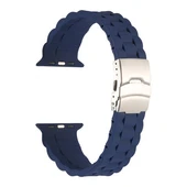 TechnoGuru  Apple Watch 40mm Kordon Metal Tokalı Ayarlanabilir Yapılı Soft Silikon KRD72  Lacivert - 1