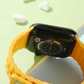 TechnoGuru  Apple Watch Ultra 49mm Kordon Şık Silikon Gövde Metal Tokalı KRD73  Kahve - 3