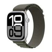 TechnoGuru  Apple Watch 10 42mm Kordon Hasır Örgülü Bükülmelere Dayanıklı Şık KRD74  Yeşil - 1