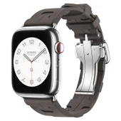 TechnoGuru  Apple Watch 7 41mm Kordon Sportif Tasarımlı Silikon KRD94  Haki - 1