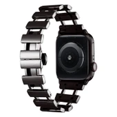 TechnoGuru  Apple Watch 38mm Kordon Ayarlanabilir Yapılı Zarif Metal KRD96  Siyah - 1