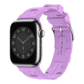 TechnoGuru  Apple Watch 40mm Kordon Silikon Yapılı Metal Tokalı KRD92  Lila - 1