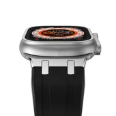 TechnoGuru  Apple Watch 7 45mmKordon Metal Tokalı Silikon KRD89  Gümüş - 3