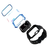 TechnoGuru  Apple Watch 40mm Sert Kasa Koruyuculu Şık Silikon Kordon KRD88  Rose - 2