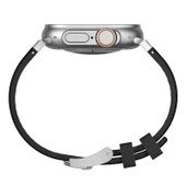 TechnoGuru  Apple Watch 7 45mmKordon Metal Tokalı Silikon KRD89  Gümüş - 4