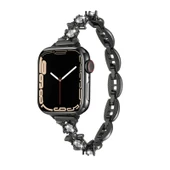 TechnoGuru  Apple Watch 42mm Kordon Bayanlara Özgü Şık Metal KRD104  Siyah - 1
