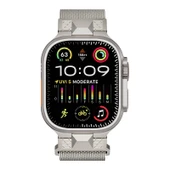 TechnoGuru  Apple Watch Ultra 49mm KRD107 Metal Hasır Kordon  Gri - 1