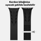 TechnoGuru  Apple Watch 7 45mm Kordon Metal Tokalı Kesilebilir Silikon KRD127  Turuncu - 2