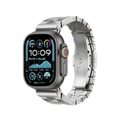 TechnoGuru  Apple Watch Ultra 49mm Kordon Metal Şık Tasarımlı ve Çift Renkli KRD125  Gümüş - 1