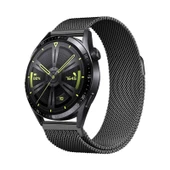 TechnoGuru  Xiaomi Amazfit Pace Band12 22mm Metal Hasır Kordon  Siyah - 1
