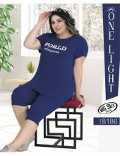 Hayal Teknur 8186 Büyük Beden Penye Pijama Takımı - Battal Pijama Takımları - 1