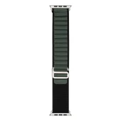 TechnoGuru  Apple Watch 42mm Band-74 Örgü HasırKordon  Siyah Yeşil - 1