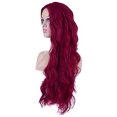 Uzun Su Dalgası Fiber Sentetik Peruk - Kızıl thumbnail 2