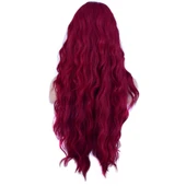 Uzun Su Dalgası Fiber Sentetik Peruk - Kızıl thumbnail 1