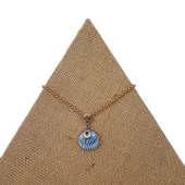 Sakinlik Melodisi Bronz Çini Taşlı Çelik Zincir Kolye thumbnail 1