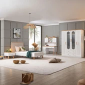 Vita Bohem Genç Odası - 4 Kapaklı Dolap, Karyola, Komodin, Çalışma Masası - 1