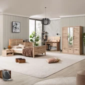 Polo Genç Odası - 3 Kapaklı Dolap, Karyola, Komodin, Çalışma Masası, Şifonyer, Kitaplık - 1