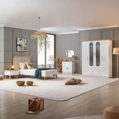 Vita Bohem Genç Odası - 4 Kapaklı Dolap, Karyola, komodin, Şifonyer thumbnail 1