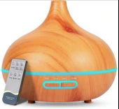 500ML Kumandalı Ahşap Tasarımlı Aromaterapi Hava Nemlendirici – RGB 7 Renk LED, Sessiz Ultrasonik Buhar ve Ferahlatıcı Nemlendirme! - 4