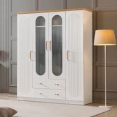 Vita Bohem Genç Odası - 4 Kapaklı Dolap, Karyola, komodin, Çalışma Masası, şifonyer, Kitaplık - 3