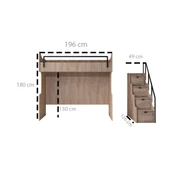 Ranza, Polo Genç Odası Takımı Çift Kişilik Çalışma Masalı Ceviz Ranza + Üç Kapaklı Ceviz Dolap - 8