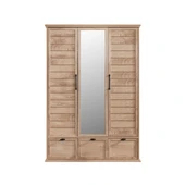 Ranza, Polo Genç Odası Takımı Çift Kişilik Çalışma Masalı Ceviz Ranza + Üç Kapaklı Ceviz Dolap - 4