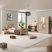 Polo Genç Odası - 3 Kapaklı Dolap, Karyola, Komodin, Çalışma Masası - 1