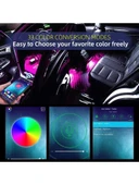 48 LED RGB Araç İçi Dekoratif Aydınlatma Uzaktan Kumandalı & Uygulama Kontrollü Atmosfer Işığı - 1