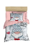 Dijital Baskılı 3d Pamuklu Yenidoğan Bebek Nevresim Takımı Cute Gnome Pink - 2