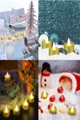 Dekoratif LED Tealight Mum Seti - 4 Adet Alev Efektli, Altın Renk, Alevsiz Işıklı Mum - 5
