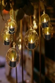 Dekoratif LED Tealight Mum Seti - 4 Adet Alev Efektli, Altın Renk, Alevsiz Işıklı Mum - 7