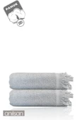 2'li Gri Jelena Banyo Havlusu- 70x140 Cm, 490 Gr, %100pamuk, Spa Ve Otel Havlusu, Günlük Kullanıma Uy - 2