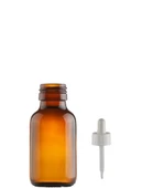 50ml kahverengi cam ecza şişesi plastik damlalıklı çubuklu, 24 adet, ecza şişesi, cam şişe, amber şişe,kozmetik şişe - 1