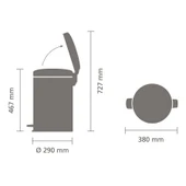Brabantia Newicon Matt Steel Pedallı Çöp Kutusu 20 Litre - 3