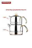 Kahramanlar Enza Orta Boy Gold Çaydanlık Takımı - 2