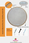 Antik Ahşap 2 Li Dekoratif Ayna Seti Yuvarlak Ayna Duvar Aynası Banyo Lavabo Aynası 56 Cm -43 Cm - 7
